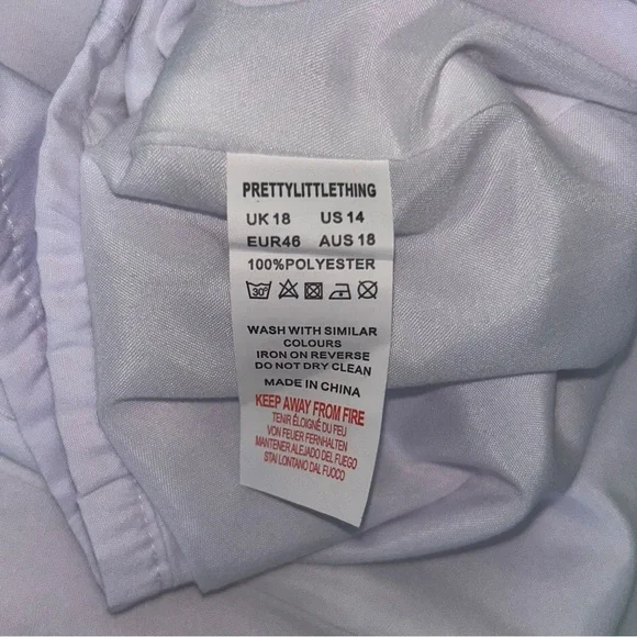 PrettyLittleThing Plus White Button Front Puff Sleeve Shift Dress 14 - Picture 12 of 12